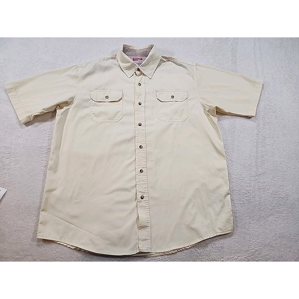 Wrangler Premium Quality Men's Button Up Yellow Short Sleeve Shirt Large